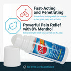 Stopain Pain Relief Roll On Gel 3oz (3 Pack) USA Made, Max Strength Fast Acting with MSM, Glucosamine, Menthol for Lower Back, Knee, Neck, HSA FSA Approved Topical Analgesic Products