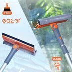 eazer Professional Window Squeegee, 2-in-1 Rotatable Squeegee for Window Cleaning Kit, Window Cleaner Tool, Window Washing Equipment Kit with Extension Pole (20''-30'') for Shower/Windshield