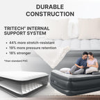 SLEEPLUX Durable Inflatable Air Mattress with Built-in Pump, Pillow and USB Charger, 22" Tall Queen