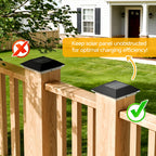 Mlambert 12 Pack Solar Post Cap Lights Outdoor - 3 Lighting Modes Waterproof LED Solar Post Lights Fit 3.5×3.5 Wood/4×4 Vinyl Fence Deck Posts, Black