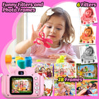 Upgrade Kids Camera for Boys Girls, Toddler Digital Selfie Camera with Cute Protective Cover and SD Card, Christmas Birthday Gifts Toys for 3 4 5 6 7 8 9 10 11 12 Years Old Little Girls and Boys