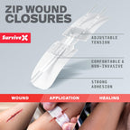 SurviveX Zip Stitch Wound Closure Strips - First aid Kit - Repair Wounds Without Stitches - Zipstitch Sutures - Laceration Closures - 3 PCS