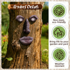 4 Pack Tree Faces Decor Outdoor, Tree Face Outdoor Statues Old Man Trees Hugger Yard Art Garden Decor, Funny Bark Ghost Statues for Halloween Easter Spring Decoration
