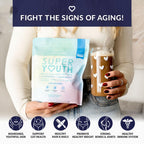 SkinnyFit - Super Youth Collagen for Women - Multi Collagen Peptides Powder - Probiotics, Fiber, Hyaluronic Acid - Non GMO, Gluten Free, Sugar Free - Beauty & Self Care - Unflavored (28 Servings)