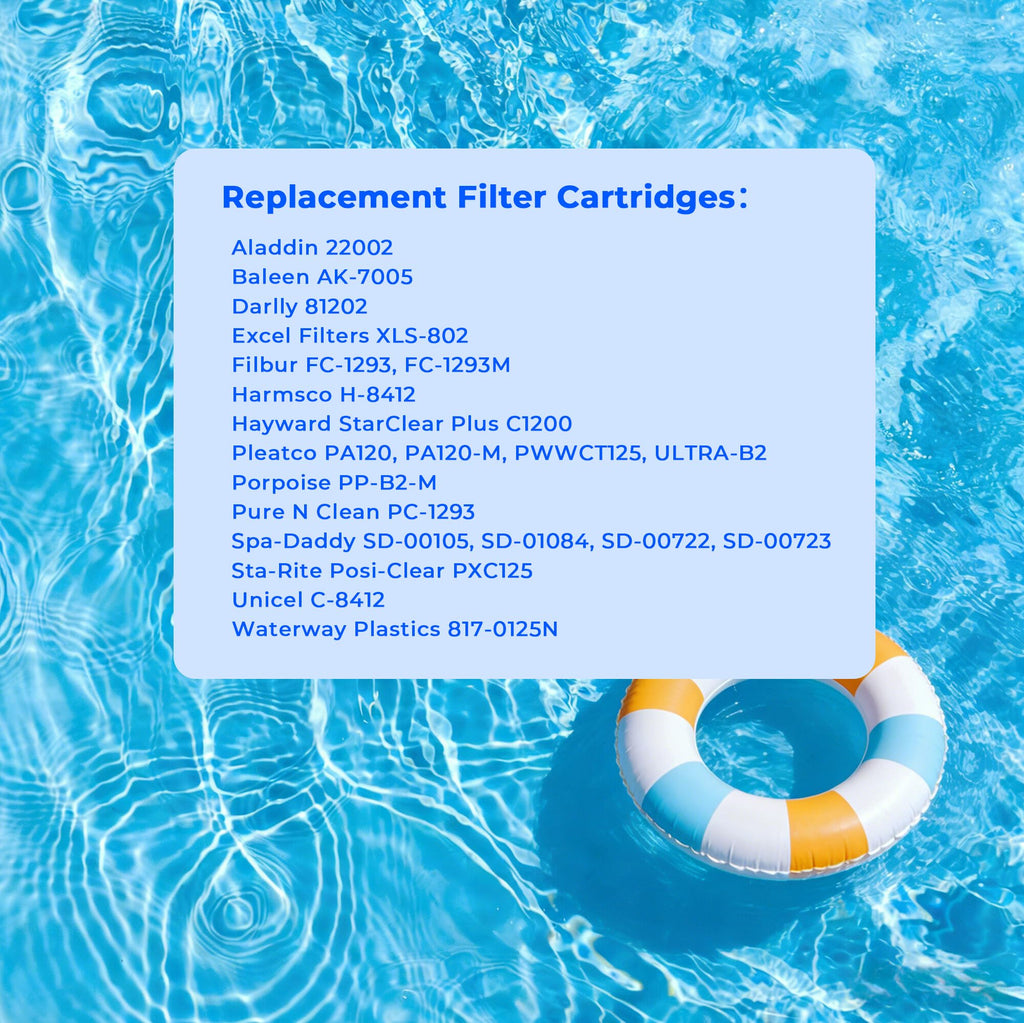 AQUIVEX CX1200RE Pool Filter Cartridge, Compatible with Hayward StarClear Plus C1200, W3C12002, Pleatco PA120, Unicel C-8412, Filbur FC-1293, Porpoise PP-B2-M, Sta-Rite PXC125, 2 Pack