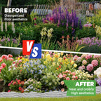 20Pcs Garden Edging Border with 20 Pcs Stakes, 21Ft, Marbled Design
