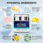 Face Moisturizer for Aging Skin: Wrinkle Cream for Older Women and Men 50 and 60 plus with Retinol, Collagen and Hyaluronic Acid – Facial Moisturizer for Mature Skin, 1.7 fl. Oz (Medium, Unscented)
