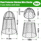 6 Pack Garden Cloches for Plants, Sturdy Chicken Wire Cloches Plant Cover