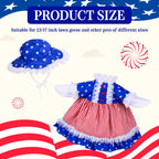 Xroyniu 4th of July Porch Goose Outfits, Patriotic Goose Outfit Costume for Plastic/Cement Statue, Independence Day Goose Clothes for USA 250th Anniversary Garden Patio Decor