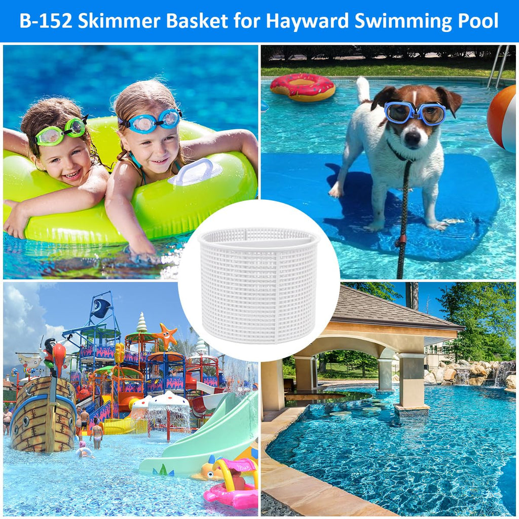 MREEGS SPX1082CA 7" Pool Skimmer Basket Replacement Parts for Hayward and Aladdin B-152 Skimmer Models, SP1082 SP1083 SP1084 1085 1086 SP1075 1075T 1076 1077 Skimmers Basket - White