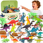 Dinosaur Toys for Kids 3-5 with Storage Box, 34PCS Dinosaur Toys Set
