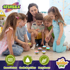 IPIDIPI TOYS Spineez Light Up Spinning Tops for Kids - 12-Pack, Blue