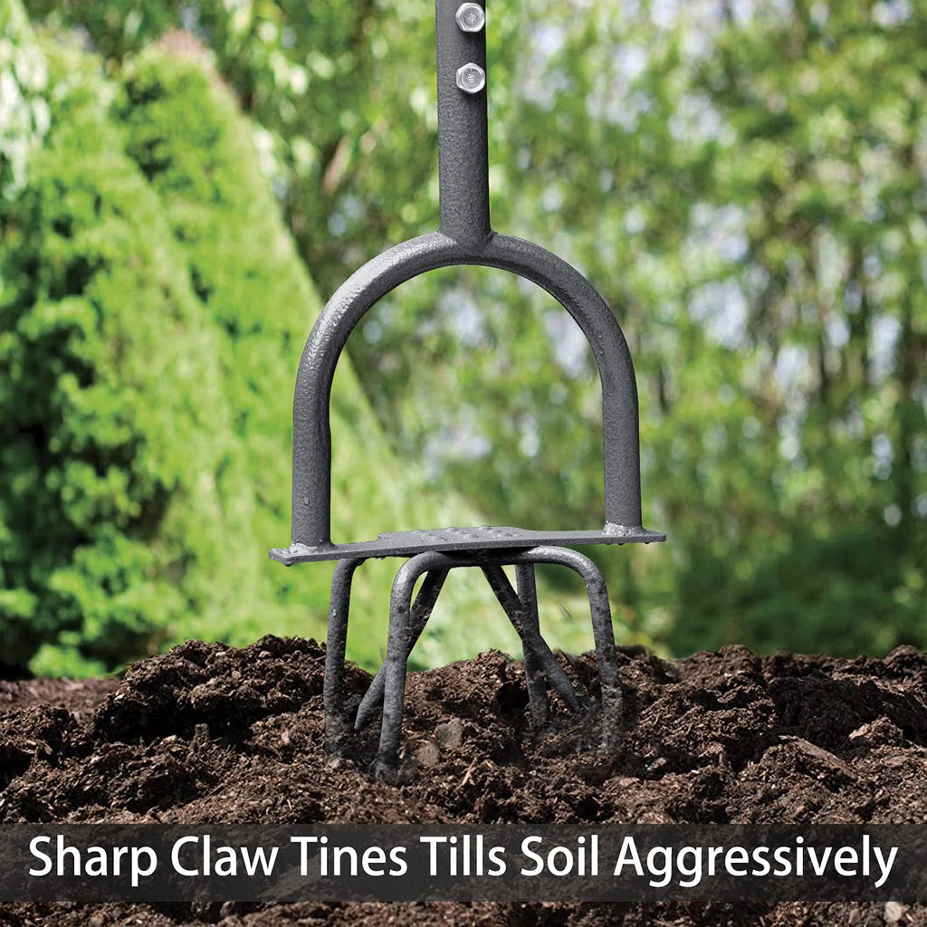 Jardineer Hand Tiller for Gardening, Manual Twist Tiller Cultivator, Heavy Duty Garden Claw, Soil Loosener & Lawn Aerator for Soil Mixing, Garden, Flower Box and Raised Bed