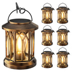 WdtPro Solar Lanterns Outdoor Lights, 6 Pack Bright Lanterns Outdoor Waterproof with Clip Patio Decor, Hanging Solar Lights for Outside Garden Yard Front Porch Table Decoration (Antique Copper)