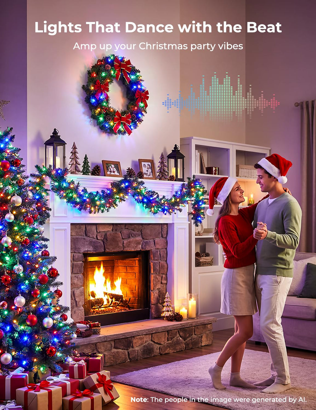Minetom 82ft 250LED Smart Color Changing Christmas Halloween Tree Lights