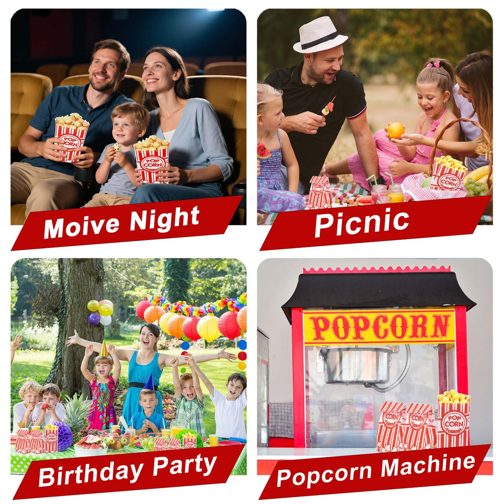 Homrelaxy 144 Pcs Paper Popcorn Bags for Party, 1 oz Individual Servings