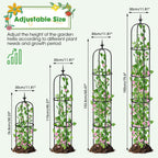 Tower Obelisk Garden Trellis for Climbing Plant，6.3FT/75.6" Rustproof Metal Potted Plant Climbing Support for Indoor Outdoor Flowers Vegetable Fruits Vines Support (2PCS)