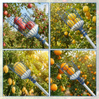MAVRIZ 5-12ft Fruit Picker Pole with Basket, 20FT Reach Telescoping Apple Picker Extension Pole, Fruit Grabber for Harvesting Mango, Orange, Lemon, Avocado, Pear - Sturdy Aluminum Fruit Tree Picker