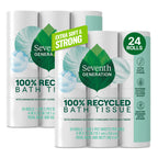 Seventh Generation Toilet Paper, 100% Recycled 2-Ply Bath Tissue, 2 Pack x 12 Rolls of 240 Sheets, Extra Soft, Strong for Home & RV, Whitened without Chlorine Bleach, No Dyes, Fragrances, Septic Safe