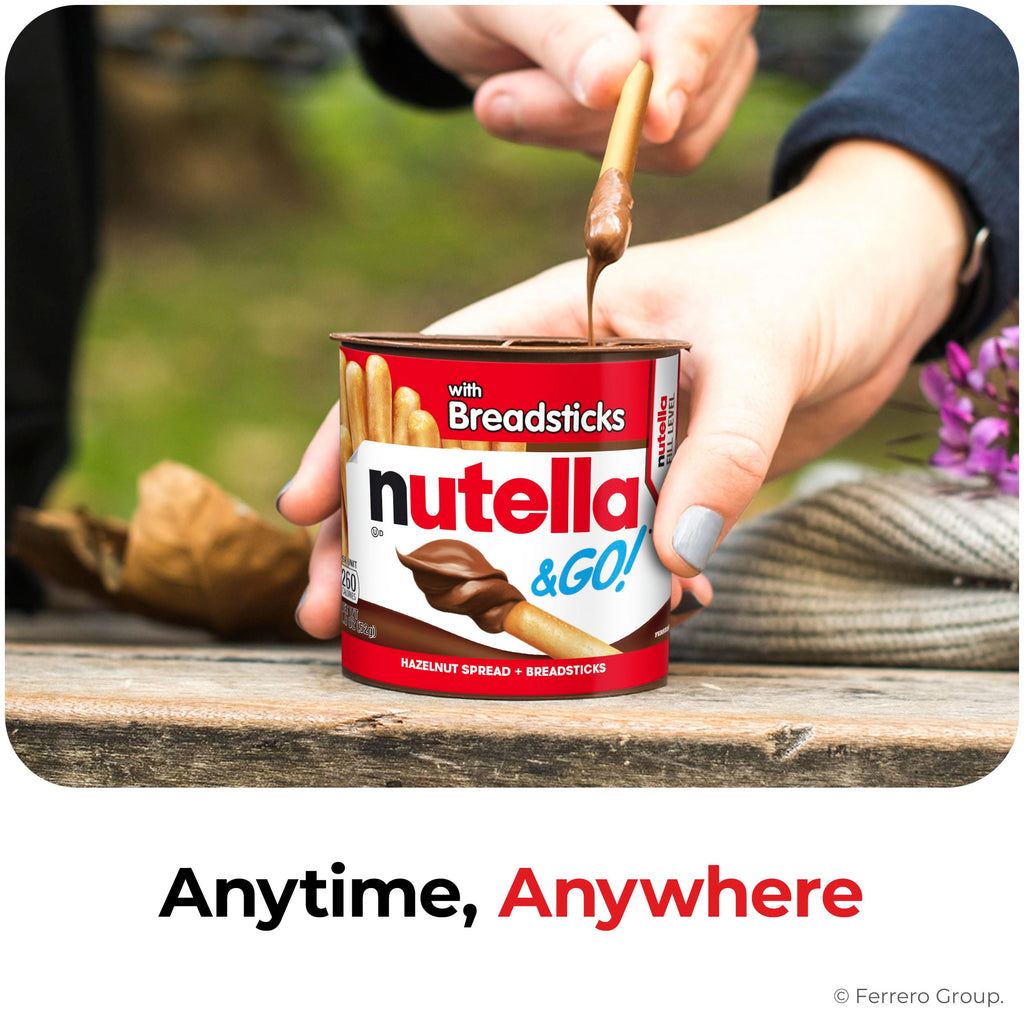Nutella & Go Kids Snacks for Kids, Hazelnut Spread, 24 Pack, 1.8 oz