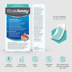 ScarAway Advanced Clear Silicone Scar Sheets, Medical Grade Silicone Strips (1.5" x 3") Scar Treatment and Prevention for Surgical, Burn, Body, Hypertrophic & Keloid Scar Treatment, 10 Clear Sheets