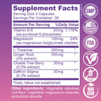 Femanual SilentCycle | PMS + Mood Support Supplement with Chasteberry (Vitex), Saffron, Magnesium, L-Theanine, Vitamin B6, and Ginger - 60 Vegan Capsules