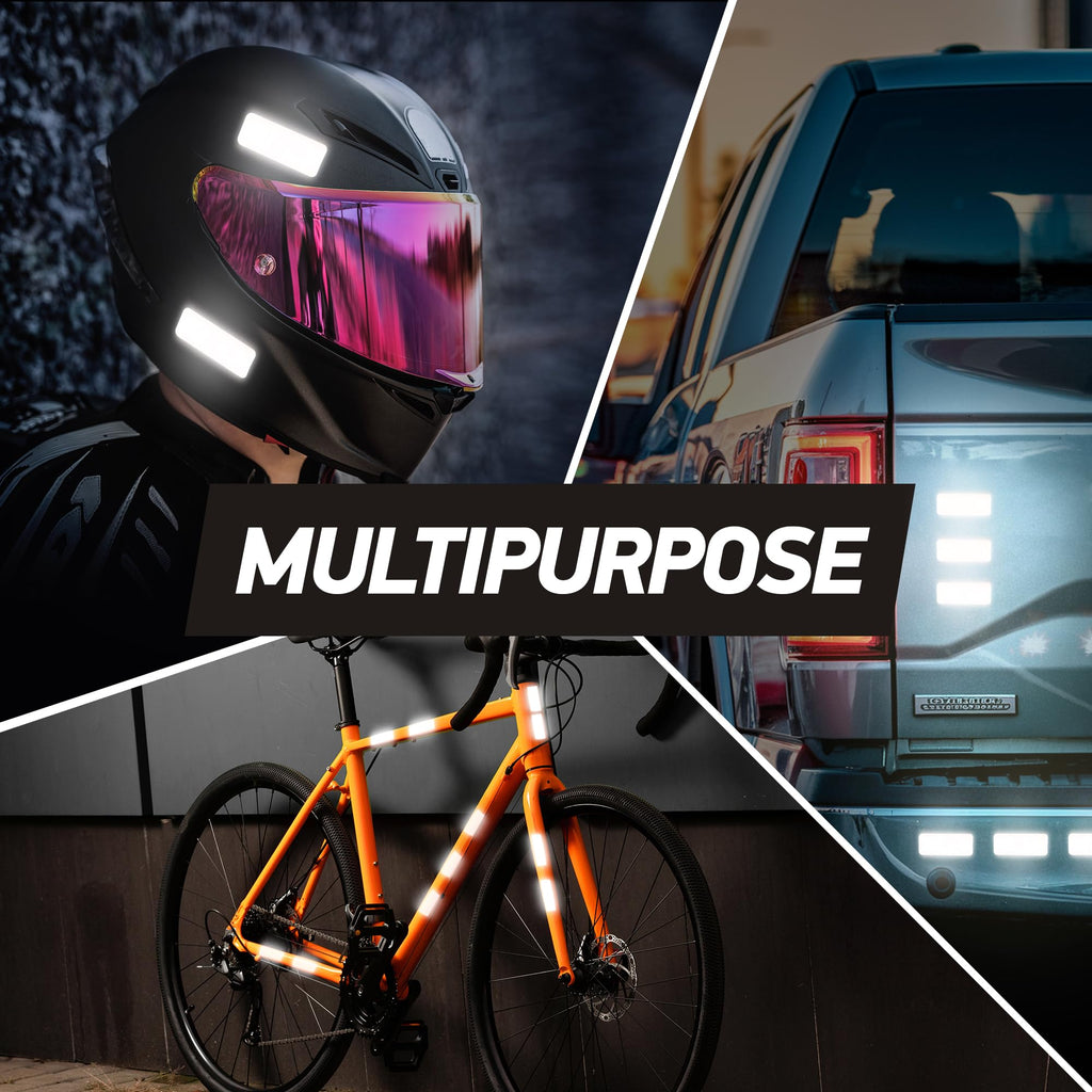 Byllstore Reflective Safety Tape Stickers | 3M Diamond Grade | Mixed Colors | 1.2″ x 3.15″ | 20-Pack | Safety Warning Tape for Helmets, Cars, Mailboxes & More