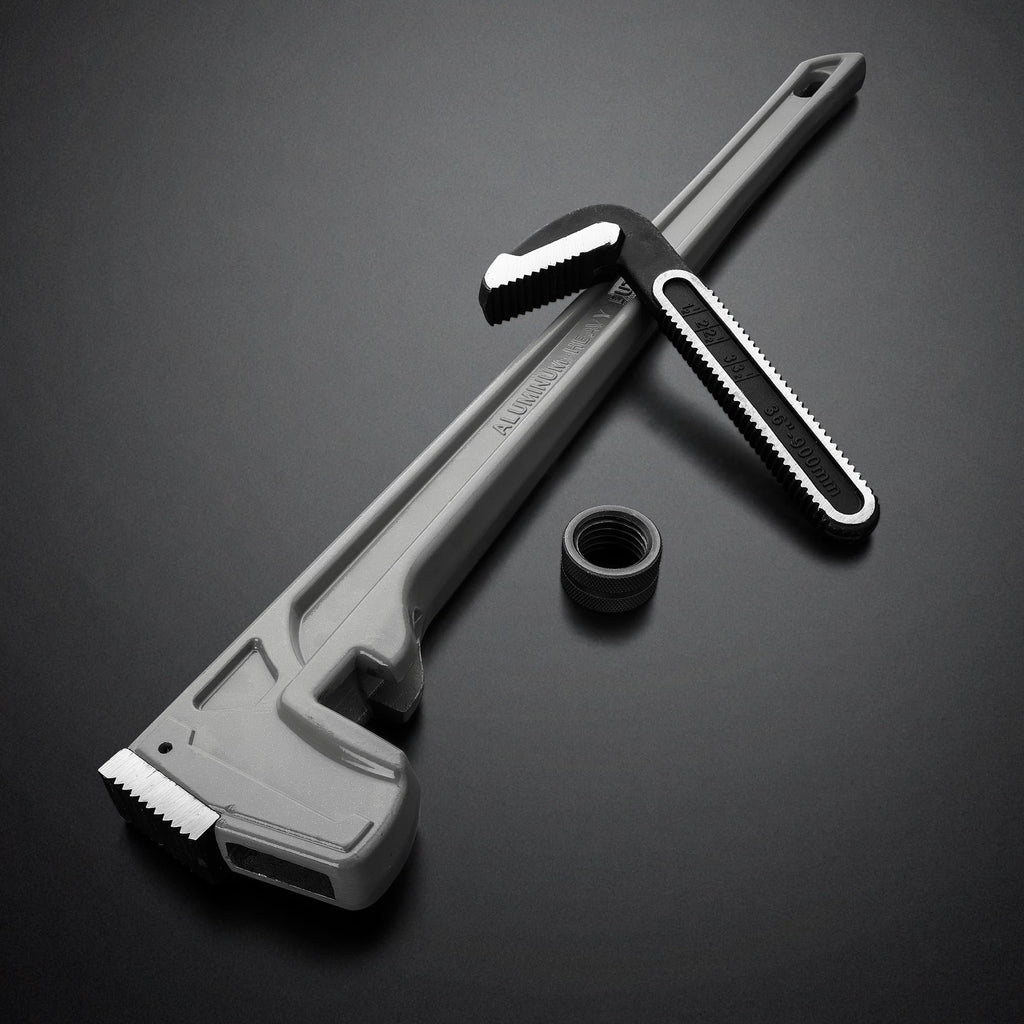 DURATECH 36-inch Heavy Duty Aluminum Straight Pipe Wrench, Adjustable Plumbing Wrench, Drop Forged, Exceed GGG standard