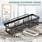 Veken Shower Caddy 6-Pack, Bathroom Organizers and Storage Shelves, Black