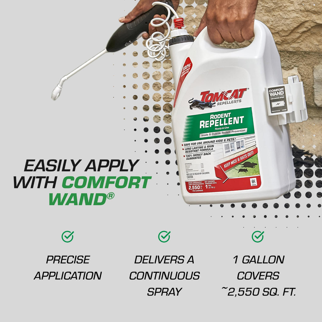 Tomcat Repellents Rodent Repellent Ready-to-Use with Comfort Wand, 1 gal.