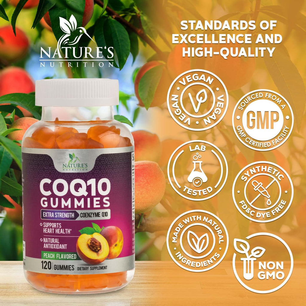 CoQ10 Gummies 100mg Per Serving - 3X Strength, High Absorption, Antioxidant Supplement for Heart Health Support & Energy Production, Ultra Coenzyme Q10 Vitamins, Coq 10 Supplements - 120 Gummies