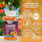 CoQ10 Gummies 100mg Per Serving - 3X Strength, High Absorption, Antioxidant Supplement for Heart Health Support & Energy Production, Ultra Coenzyme Q10 Vitamins, Coq 10 Supplements - 120 Gummies