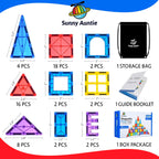 Magnetic Tiles 56 PCS, Magnetic Tiles for Kids & Toddlers Ages 3-8, Magnet Toy for 3 4 5 6 7 8 Year Old Boys Girls Kids & Toddlers, Magnet Blocks Building Set STEM Toy, Great Gift for Kids aged 3-8