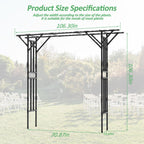 Supersize Flattop Garden Arch for Wedding - 106" L x 106" H Garden Arch Trellis for Climbing Plants Outdoor（Leg spacing 71"）