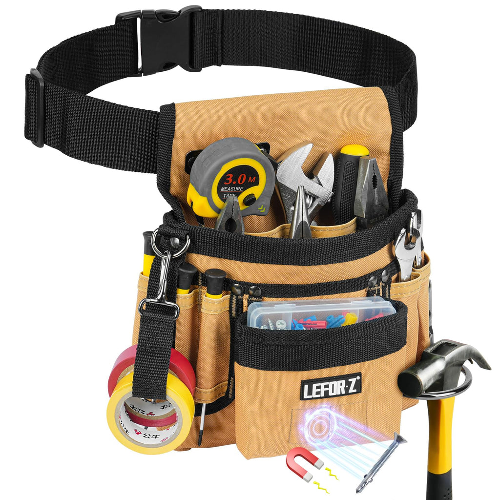 LEFOR·Z Tool Belt,14-Pockets Tool Belts for Men with Magnetic Tool Pouch