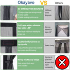 Okayavo Upgraded Magnetic Screen Door Thicker 255g/㎡ Reinforced Mesh,Reversible Left Right Side Opening,Fit Door Size 32 x 80 Inch,Retractable Mosquito Net for Door,Mesh Insect Screens not of Metal