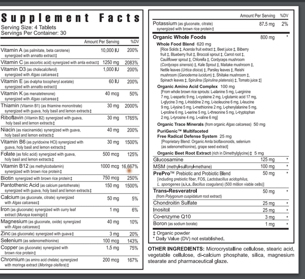 Youngevity Beyond Tangy Tangerine 2.0 Multi-Vitamin & Mineral Complex - Made with Natural & Whole Foods | 160,000 ORAC | 120 Tablets - 6-Pack