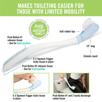 Juvo Toilet Aid - Personal Bottom Wiping Tool, Bathroom Mobility Aid for Disabled, Elderly, and Surgery Recovery - 18" long wand with hygienic cover