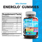 Ashwagandha Maca Root Gummies with Fenugreek Hibiscus Slippery Elm Saffron Extract & Beta Carotene | Peach Flavor Vegan Gummy Vitamins Adaptogen Cortisol Supplement Energlo by Clean Nutra (5)