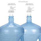 Brio Stainless Steel 3-5 Gallon Water Jug Stand and 2 Dispenser Valves, Non Slip Stand with BPA Free Fast Flow Water Spout Fits Both 48mm and 55mm Bottles 2 CAPS Included (White), 12 inches