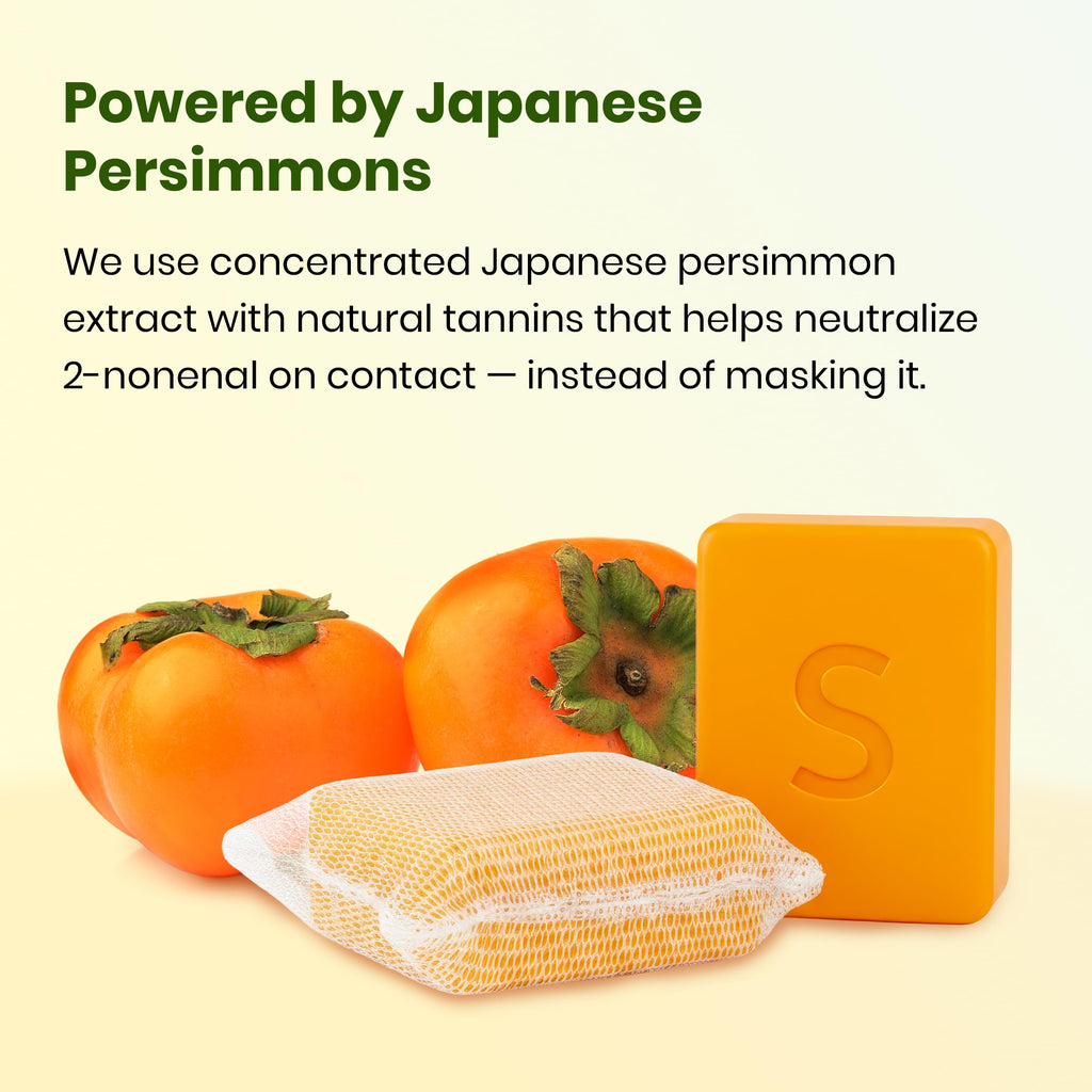 Swarva Japanese Persimmon Soap for Old People Smell & nonenal Odor, 2 Pack