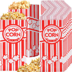 100 Pieces Paper Popcorn Bags, 1 oz Bags Individual Servings for Machine Maker Cart Supplies, Small Mini Pop Corn Bag Bulk Carnival Party