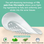 TEAWOO 72-Count Microdart Acne Patches, Hydrocolloid Pimple Patches with Salicylic Acid & Madecossoside, Microdart Zit Patches for Deep Blemishes & Early Stage Acne (Patented)
