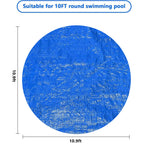 DECOHS 10 Ft Dust Pool Cover Protector-Solar Cover for Round Frame Pools-Pool Cover for Round Inflatable-Pool Cover Protector Heat Retaining Blanket