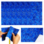 Yexiya 6 Pcs PVC Pool Repair Patches 8.45x5.51 Inch - Heavy-Duty Vinyl Adhesive Patch Kit for Above Ground Pools, Air Mattress, Inflatable Boats, Tents(Marble,Sapphire)