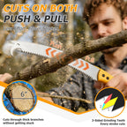 Pole Saw For Tree Trimming,2-In-1 Manual Handheld Pole Pruning Saw, 10.8 FT Long Tree Trimmer With 15.7" Triple-Ground Sharp Blade Cutter For Branches,Orchard, Palm Trees, Shrubs,Limbs