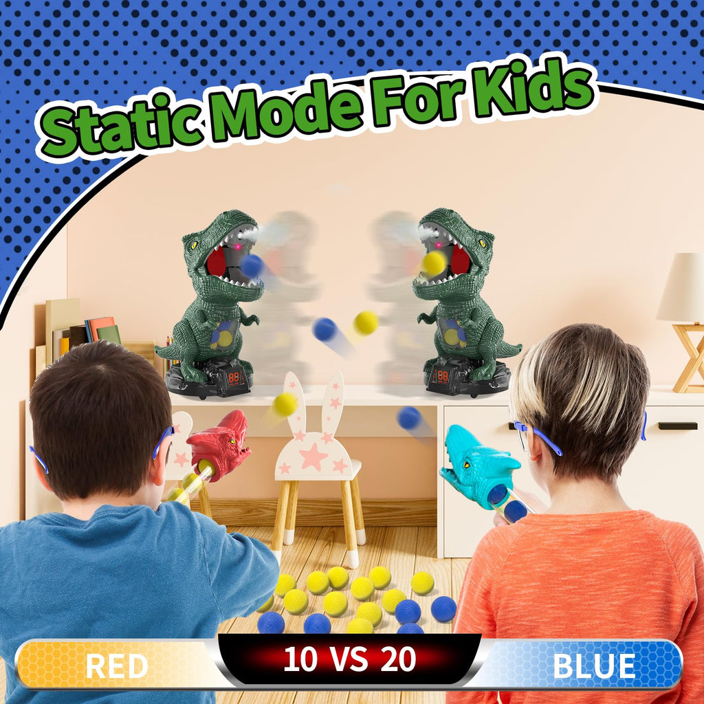 BLmukce Dinosaur Shooting Toys for Kids 3-5 5-7, Movable Target Shooting Game trex Chomp Shot Dino Blaster Toy Gift for Boys Age 4-8, Christmas & Birthday Gifts for 3 4 5 6 7 8 Years Old Kids