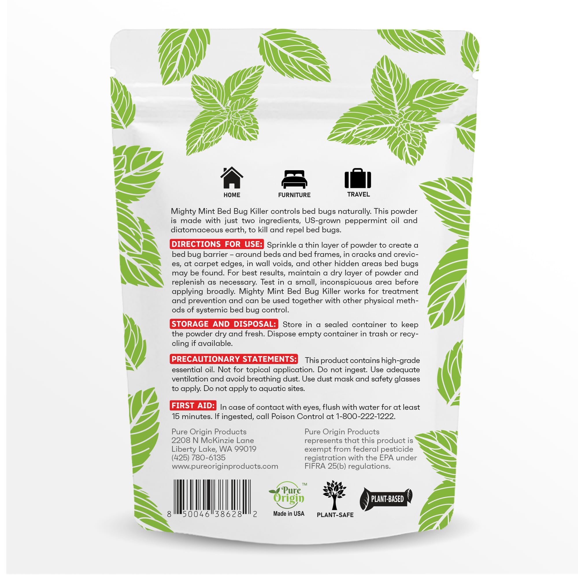 Rodent Repellent, Diatomaceous Earth Peppermint Powder, 1 lb