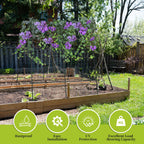 IDEA FAMILY Cucumber Trellis for Raised Bed 67" x 67" U-Frame Garden Arch Tunnel with Netting Vegetable Fruit Flower Lightweight Metal Plant Support for Climbing Plants Outdoor,Black