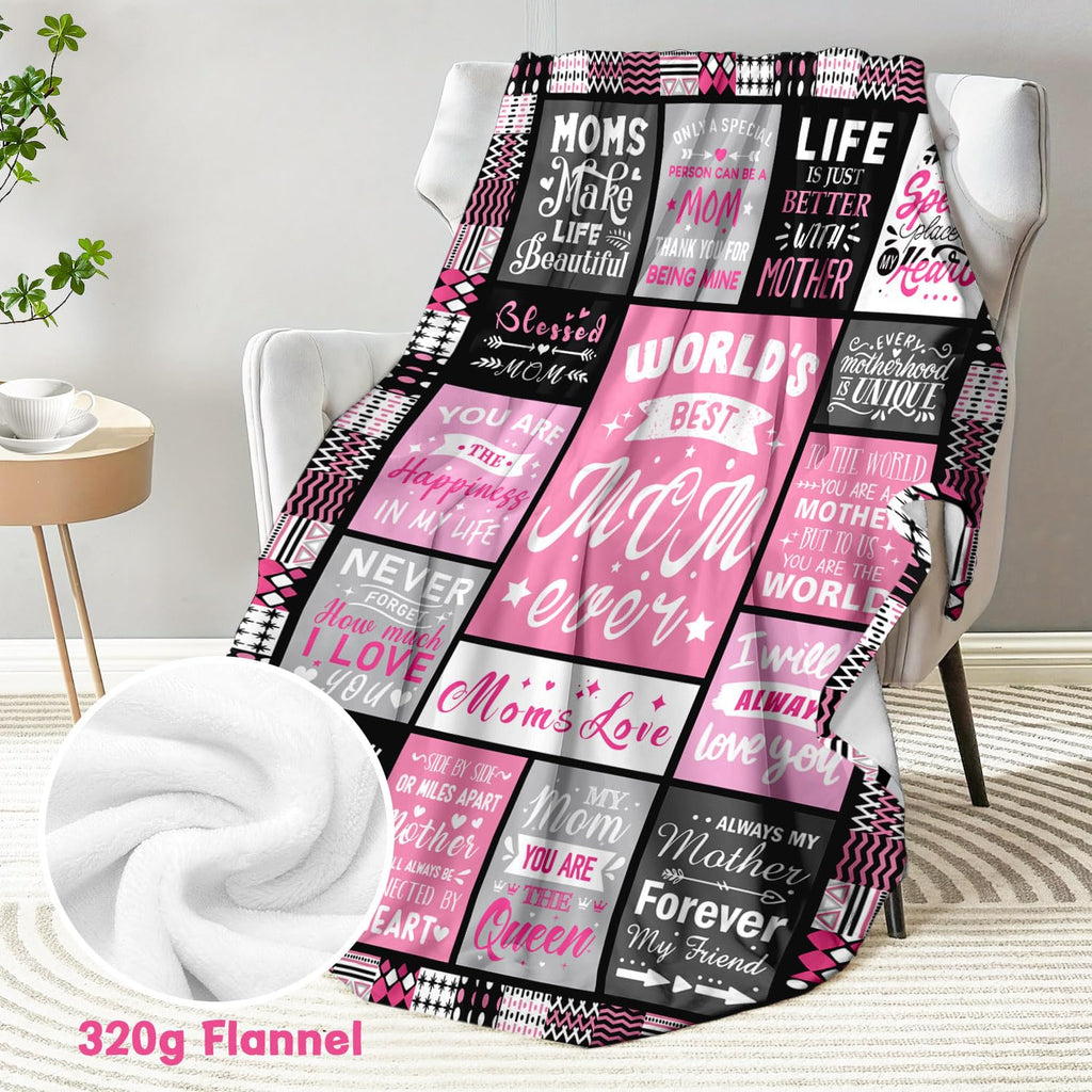 PVDSAVE Mom Birthday Gifts from Daughter, Best Mom Ever Blanket 50"x60"
